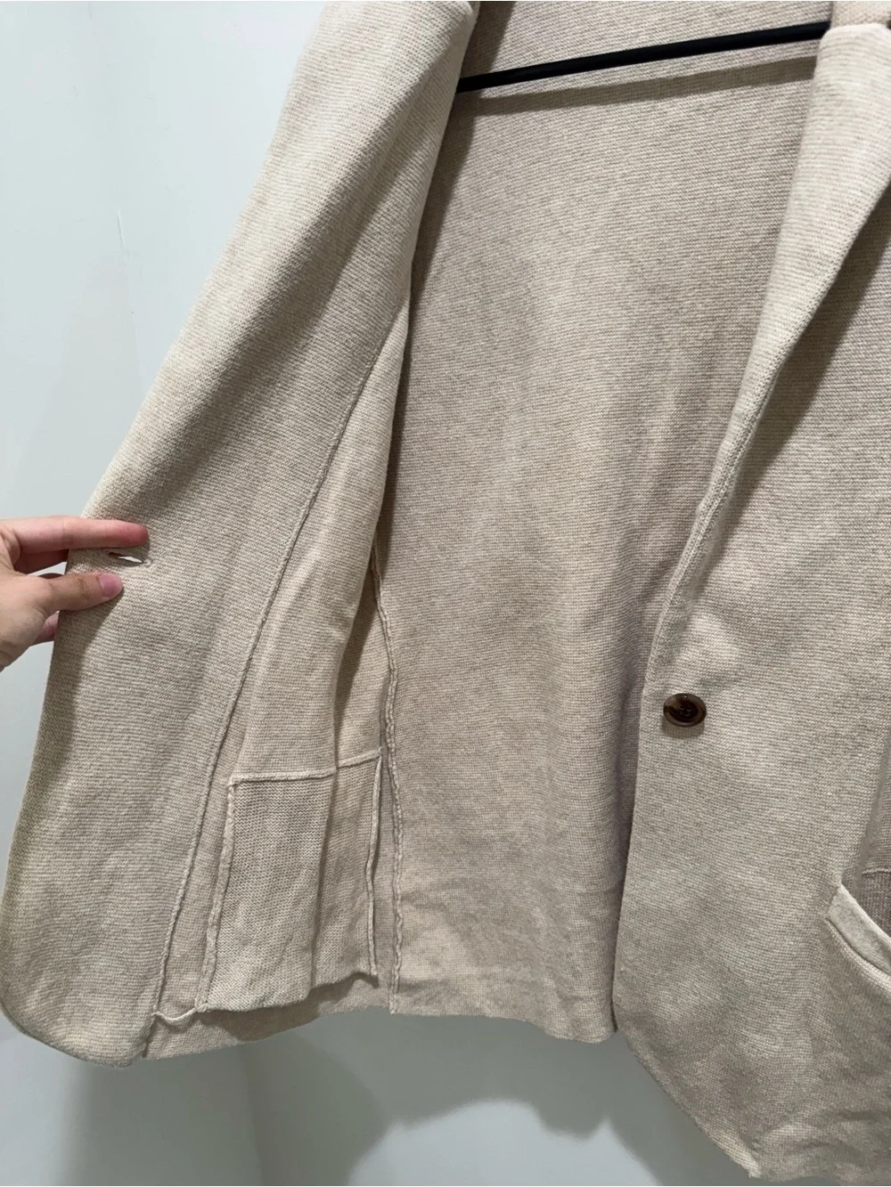 J.Crew Cotton Sweater Blazer‎ Cardigan Oatmeal Beige XS